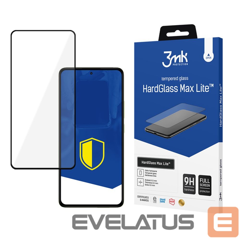 Muud kaubad 3MK Tempered glass 3mk HardGlass Max Lite Black for Xiaomi Redmi Note 14 PRO / 14 PRO+ 5G