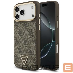Muud kaubad Guess  Guess 4G Triangle Logo MagSafe Case for iPhone 17 Pro Max - Brown & Gold 
