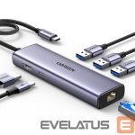 Kaabel Ugreen  HUB Ugreen CM512 15598 6in1 USB-C - 3x USB-A 3.0 / HDMI / RJ45 / USB-C PD - gray 