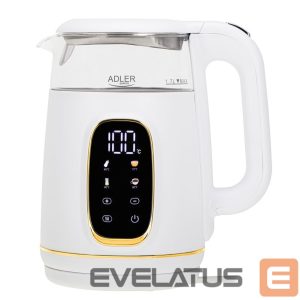 Veekeetja Adler  Kettle with LED Display | AD 1305 | Electric | 2200 W | 1.7 L | Plastic | 360° rotational base | White/Gold 