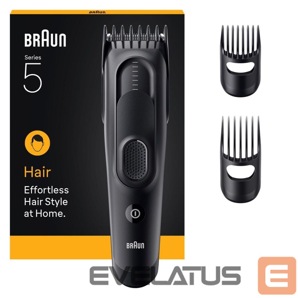 Juukselõikur Braun Hair Clipper | HC5530 Series 5 | Cordless | Number of length steps 17 | Black