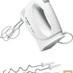Mikserid ja blenderid Bosch  Hand Mixer MFQ3030 Hand Mixer 350 W Number of speeds 4 Stainless steel/Plastic Turbo mode White 