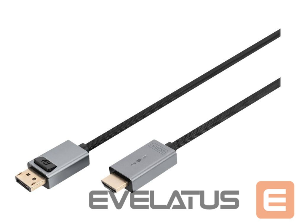Monitori tarvik Digitus 4K DisplayPort Adapter Cable, DP - HDMI Type A | DB-340202-018-S | 1.8 m