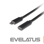 Kaabel Lanberg  USB-C M/F 3.1 Cable | CA-USBE-20CC-0015-BK 