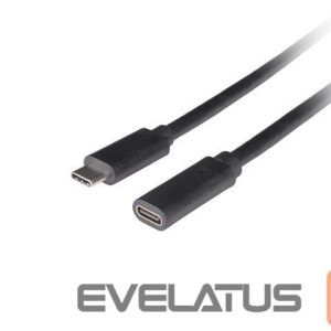 Kaabel Lanberg  USB-C M/F 3.1 Cable | CA-USBE-20CC-0015-BK 