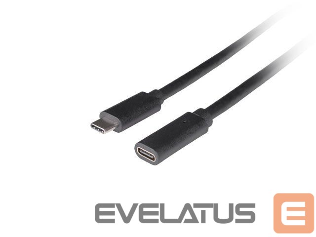 Kaabel Lanberg USB-C M/F 3.1 Cable | CA-USBE-20CC-0015-BK