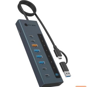 Muu arvutitarvik Raidsonic  Icy Box 9-in-1 hub with Power Delivery and Type-C/Type-A host connection 