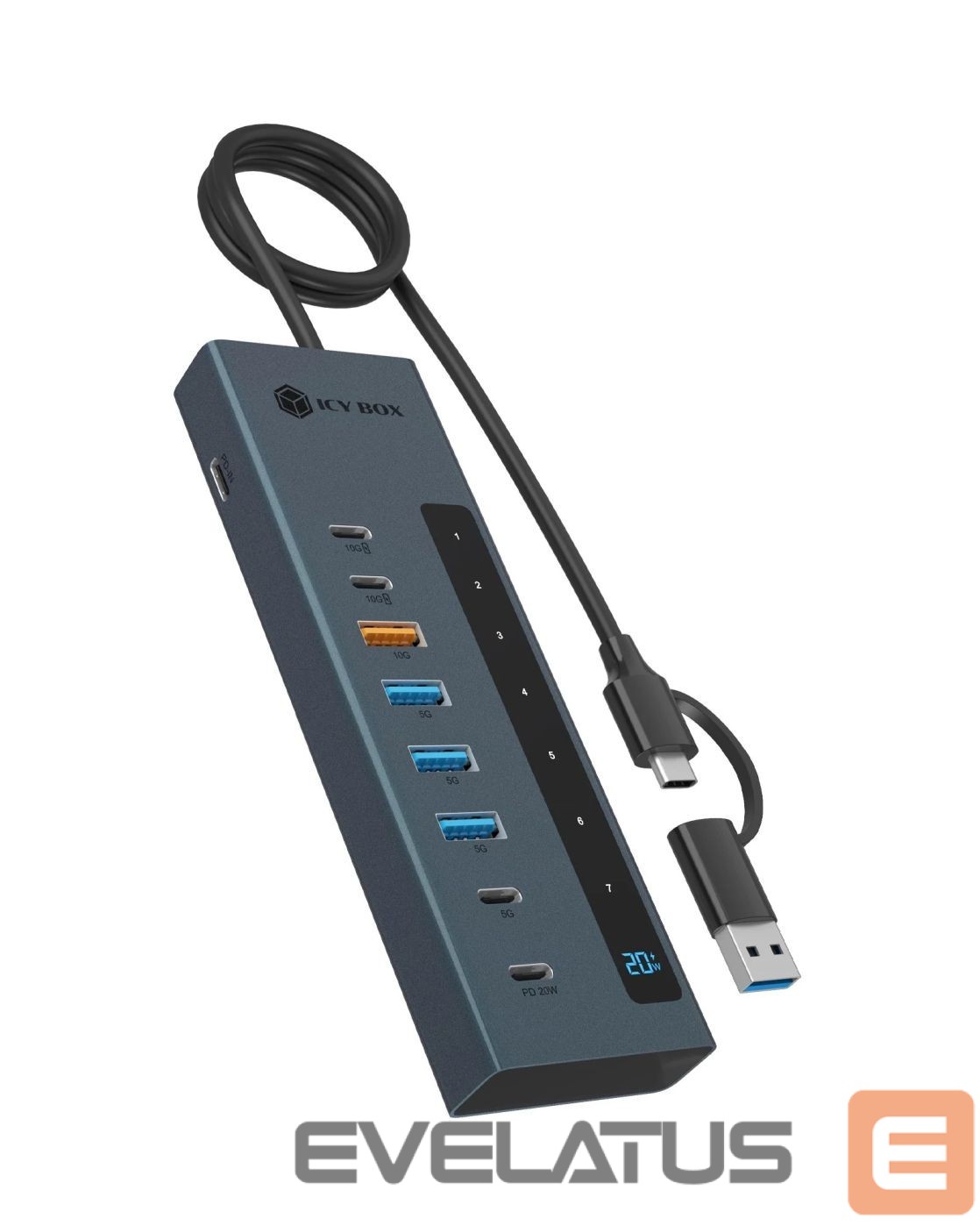 Muu arvutitarvik Raidsonic Icy Box 9-in-1 hub with Power Delivery and Type-C/Type-A host connection
