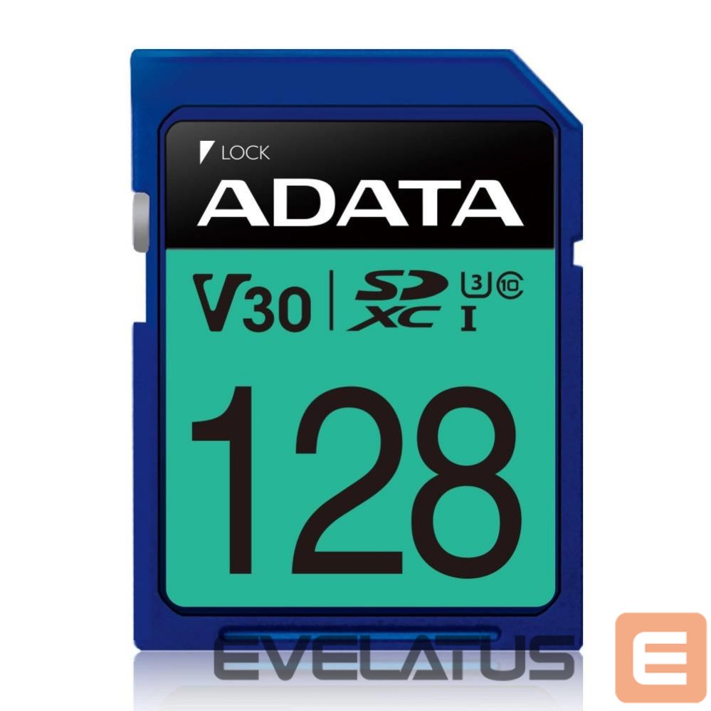 Muu arvutitarvik ADATA MEMORY SDXC 128GB V30/ASDX128GUI3V30S-R
