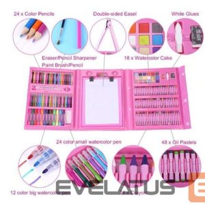 Mänguasjad Kiddyz  Stationery Set 208 pcs Kids Art Kit Drawing & Painting Supplies Pink