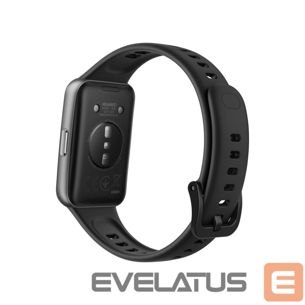 Fitness käevõru Huawei Band 11 Matte Black Durable Polymer Case with Black Fluoroelastomer Strap