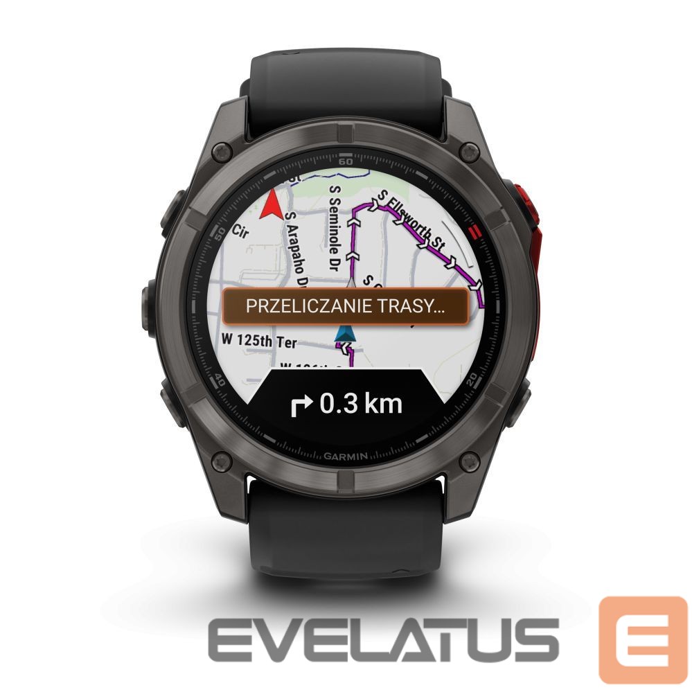 Nutikell Garmin fenix® 8 Pro – 51 mm, MicroLED
Sapphire, Carbon grey DLC titanium with Black/pebble grey silicone band