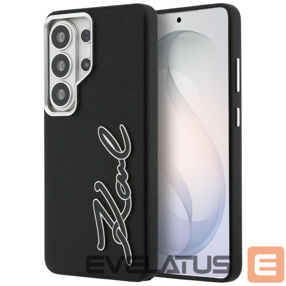 Muud kaubad Karl Lagerfeld Karl Lagerfeld Grained Signature Metal Resin Logo Case for Samsung Galaxy S26 Ultra - Black