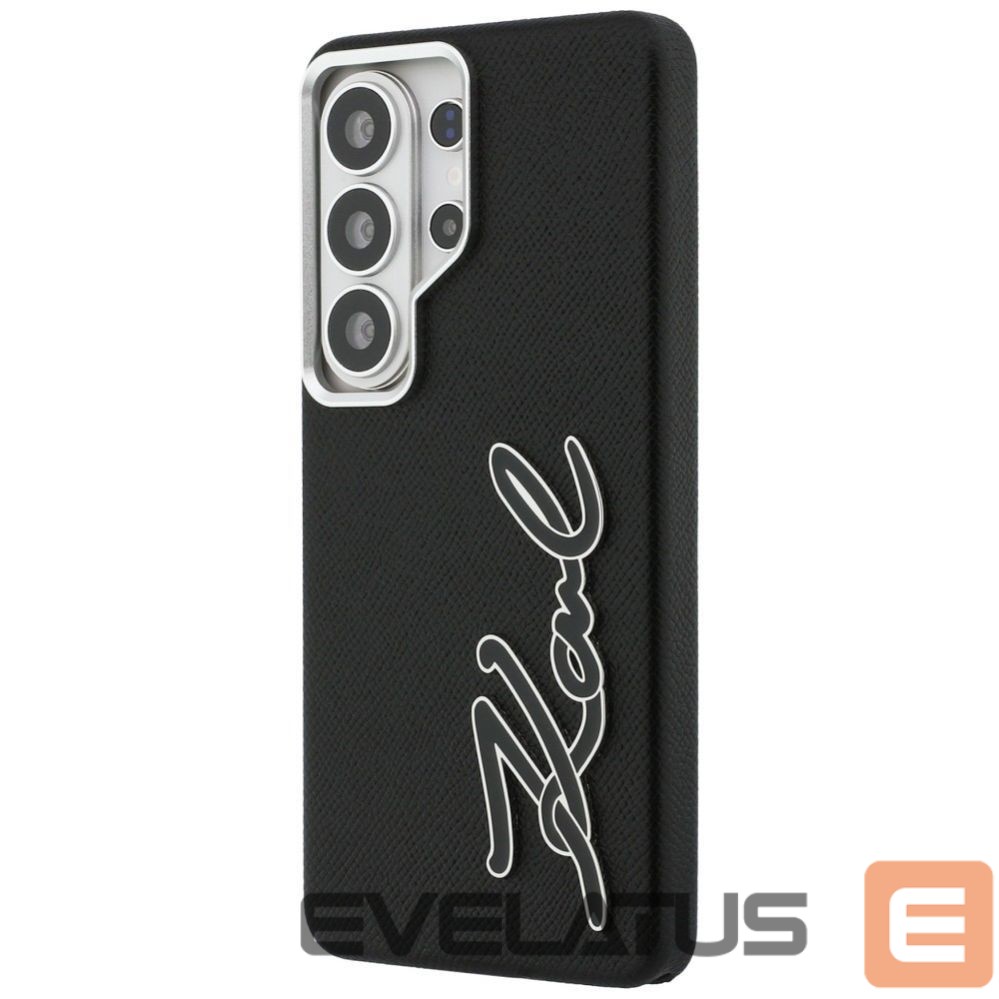 Muud kaubad Karl Lagerfeld Karl Lagerfeld Grained Signature Metal Resin Logo Case for Samsung Galaxy S26 Ultra - Black