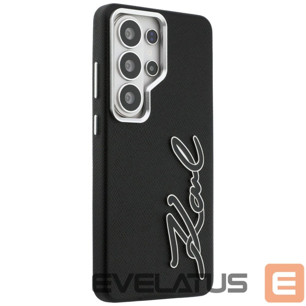 Muud kaubad Karl Lagerfeld Karl Lagerfeld Grained Signature Metal Resin Logo Case for Samsung Galaxy S26 Ultra - Black