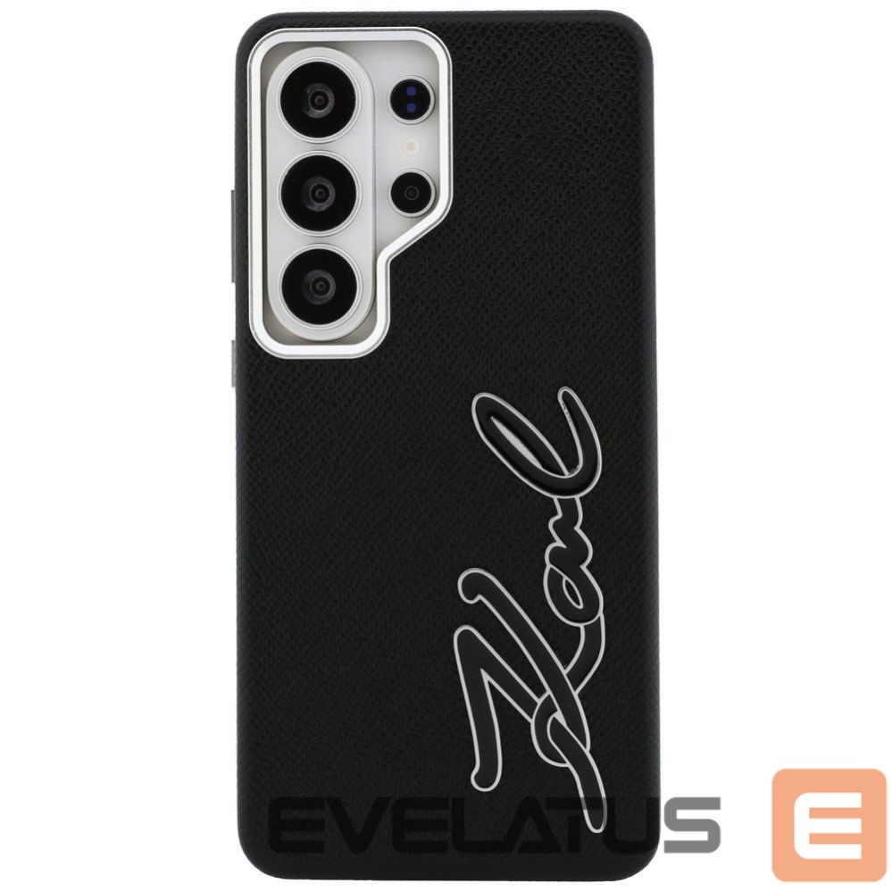 Muud kaubad Karl Lagerfeld Karl Lagerfeld Grained Signature Metal Resin Logo Case for Samsung Galaxy S26 Ultra - Black