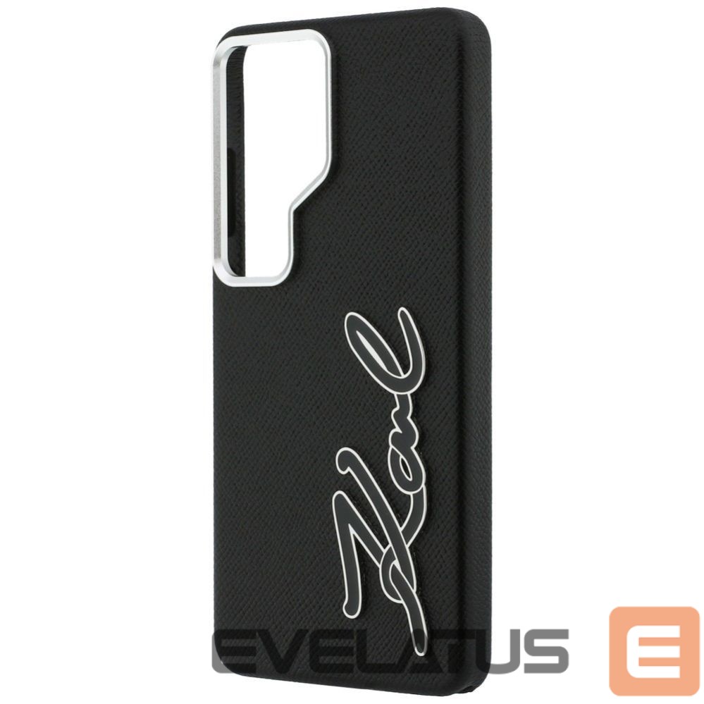 Muud kaubad Karl Lagerfeld Karl Lagerfeld Grained Signature Metal Resin Logo Case for Samsung Galaxy S26 Ultra - Black
