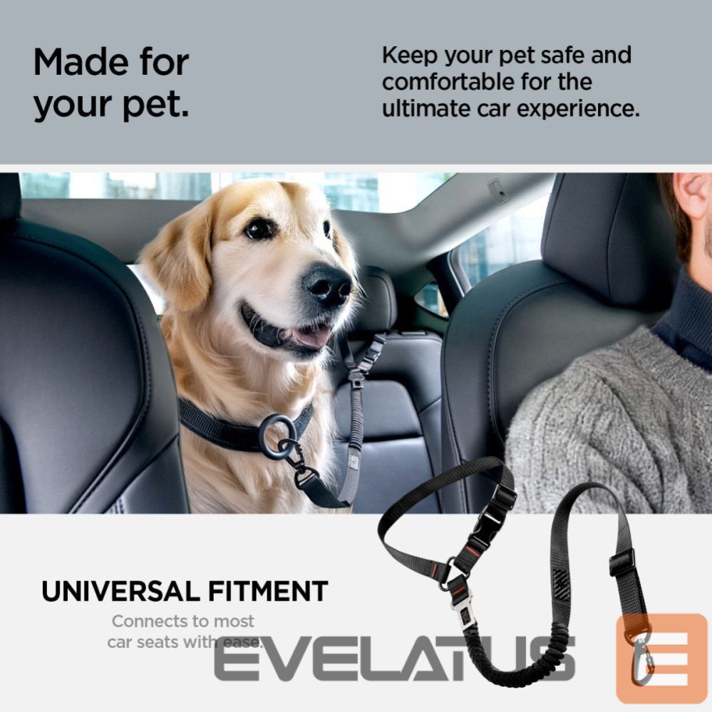 Muud kaubad Spigen Spigen PS100 Universal Pet Seat Belt - Black