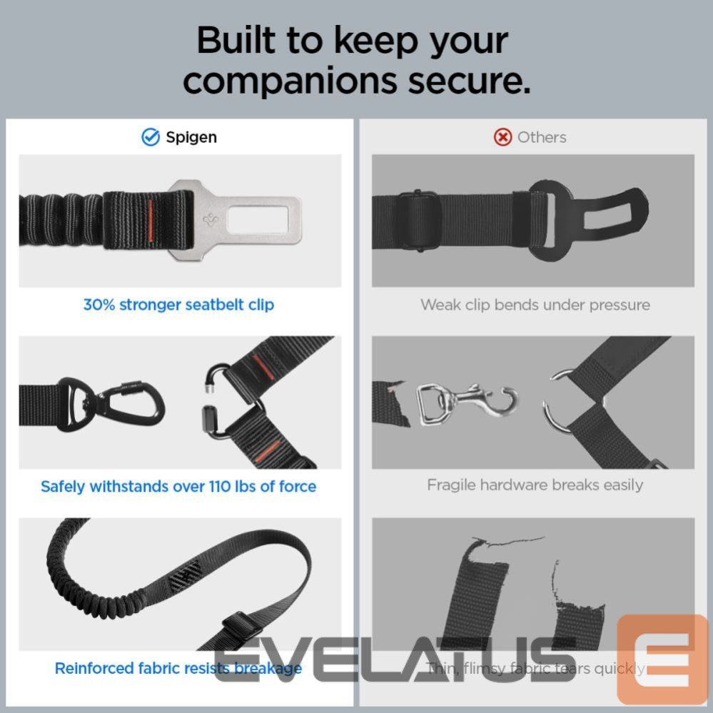 Muud kaubad Spigen Spigen PS100 Universal Pet Seat Belt - Black