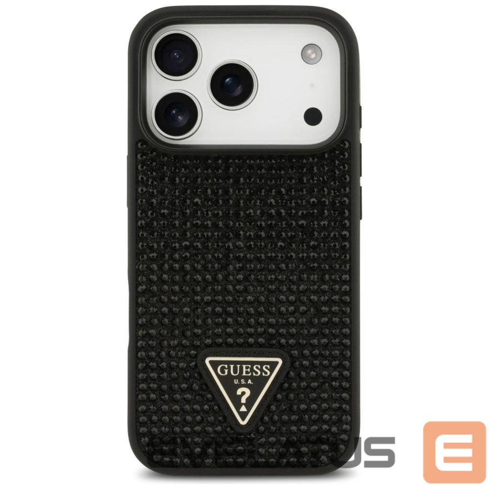 Muud kaubad Guess Guess Rhinestone Triangle Logo Case for iPhone 17 Pro - Black