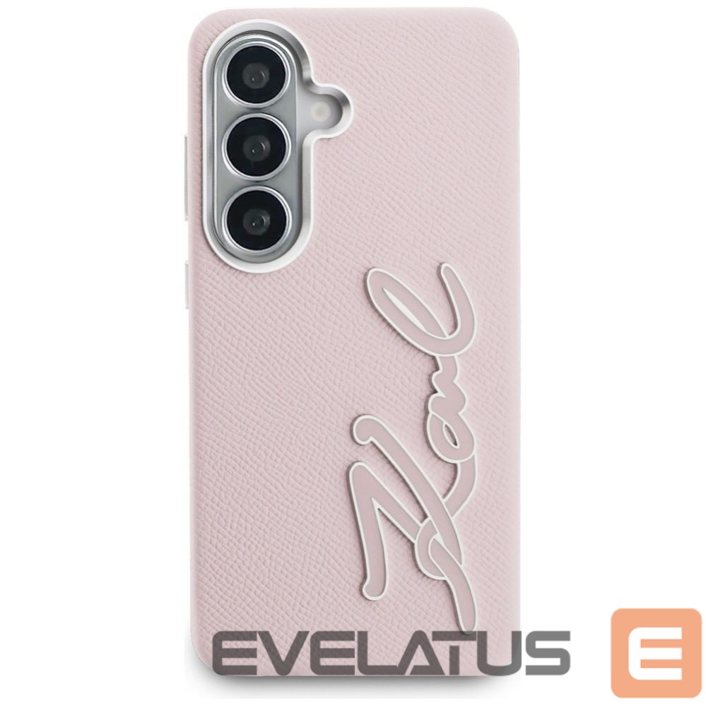 Muud kaubad Karl Lagerfeld Karl Lagerfeld Grained Signature Metal Resin Logo Case for Samsung Galaxy S26 - Pink