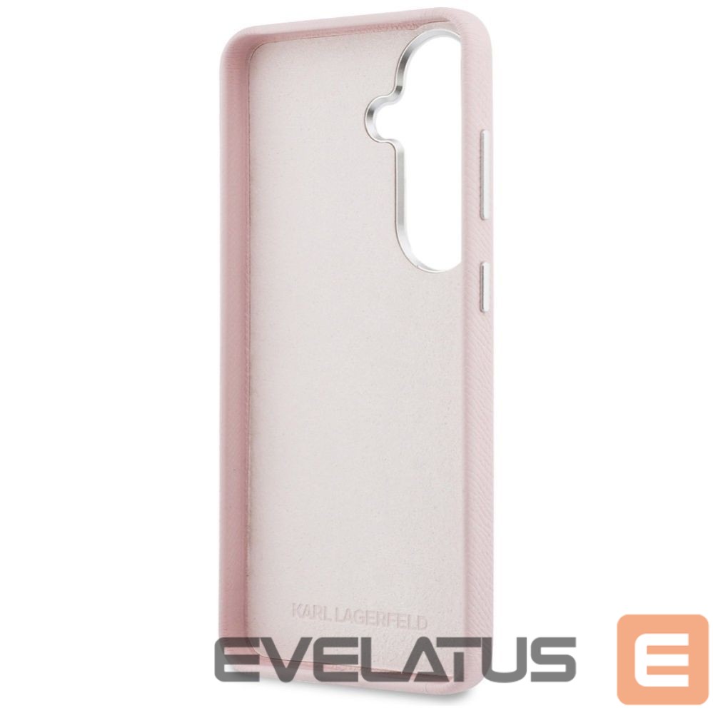 Muud kaubad Karl Lagerfeld Karl Lagerfeld Grained Signature Metal Resin Logo Case for Samsung Galaxy S26 - Pink