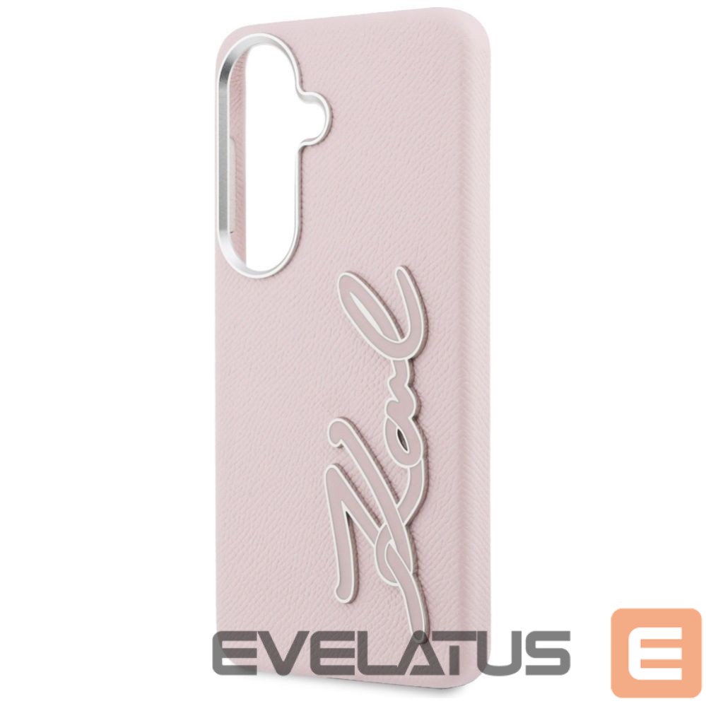 Muud kaubad Karl Lagerfeld Karl Lagerfeld Grained Signature Metal Resin Logo Case for Samsung Galaxy S26 - Pink