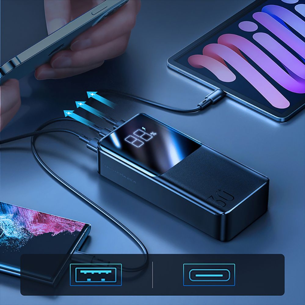 Väline aku Joyroom Joyroom power bank 30000mAh 22.5W PD QC3.0 AFC black (JR-QP193)