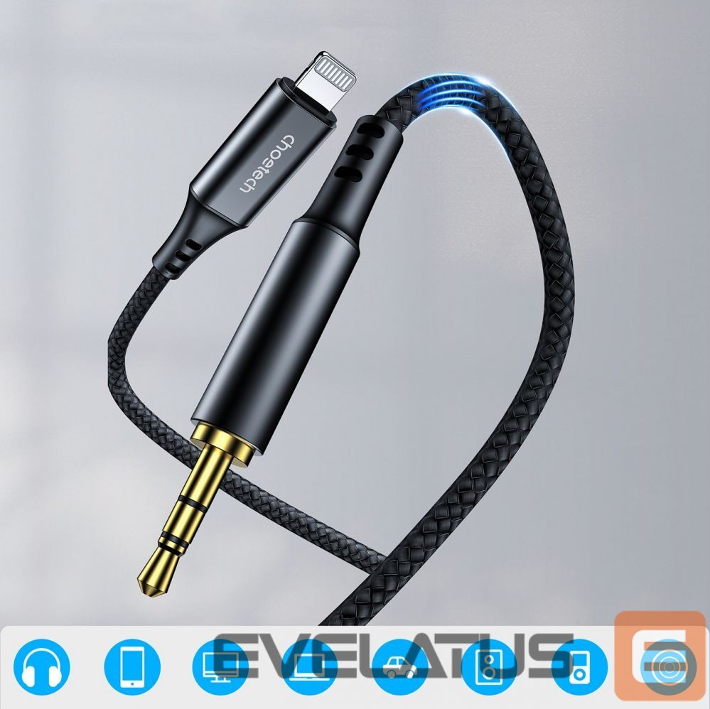 Kaabel Choetech Choetech AUX007 Lighting / mini jack 3.5mm cable 1 m - black