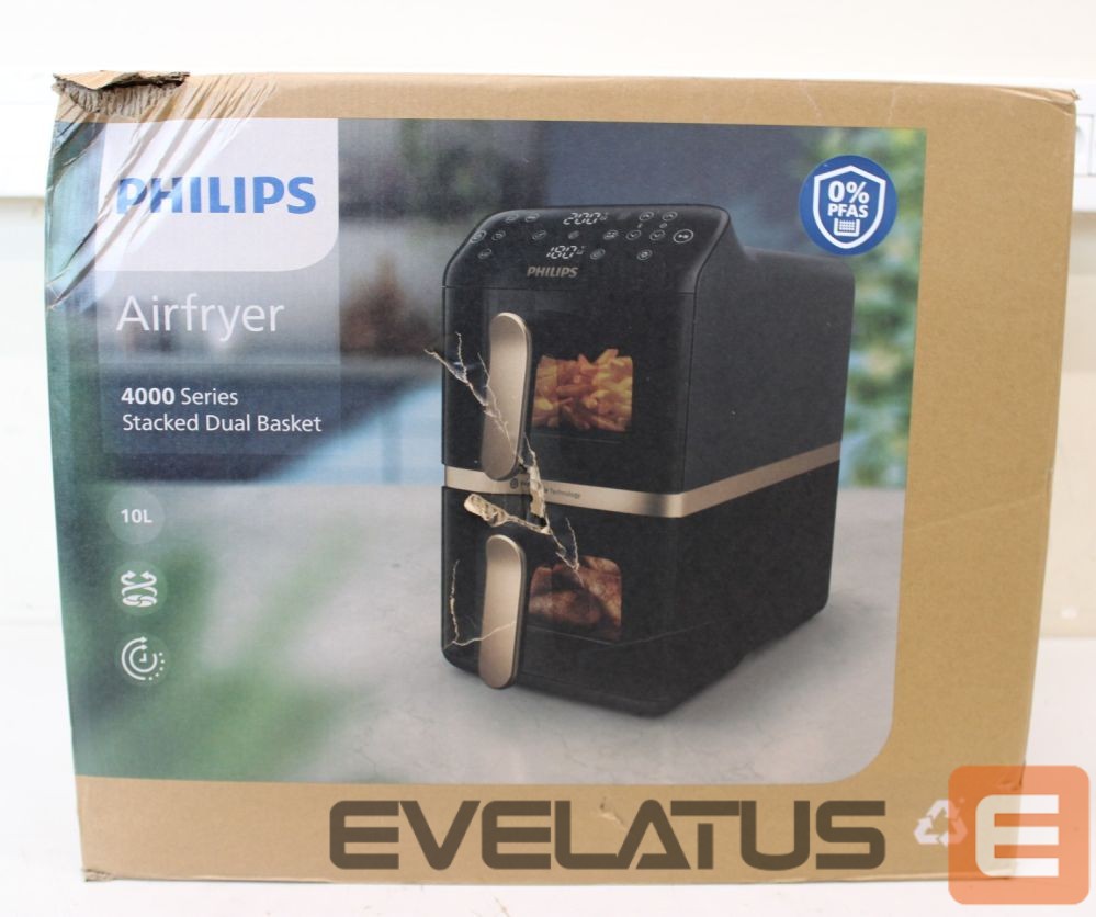 Lauagrillid Philips SALE OUT. Dual Basket Airfryer | NA462/70 4000 Series | Power 2750 W | Capacity 10 L | Rapid Air technology | Black | DAMAGED PACKAGING, SCRATCHES , BROKEN CORPUS