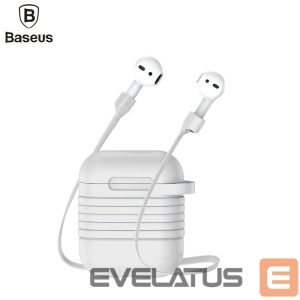 Tagakaaned Baseus Apple Silicone Protective case with Magnetic Strap for AirPods headphones Grey