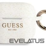 Korpus kõrvaklappidele Guess Apple AirPods 3 cover Silicone Glitter White