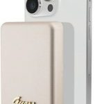 Väline aku Guess  Powerbank 3000mAh MagSafe Metal Script Logo Gold