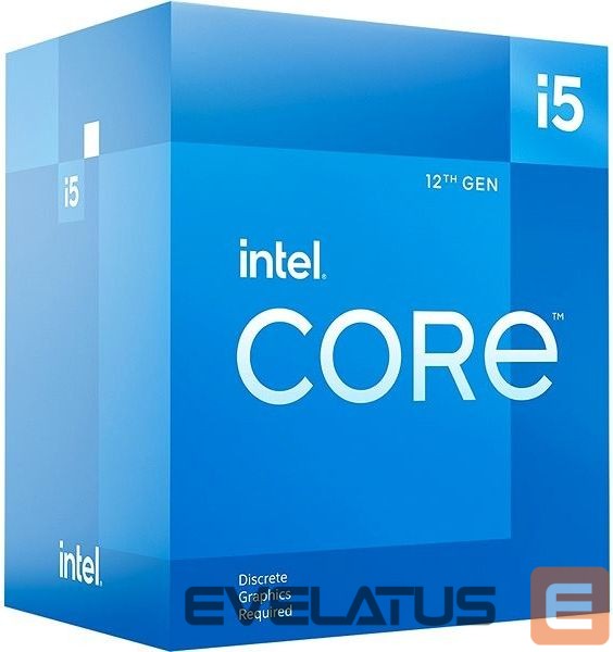 Protsessor Intel i5-12400F, 2.5 GHz, LGA1700, Processor threads 12, Packing Retail, Processor cores 6, Component for Desktop