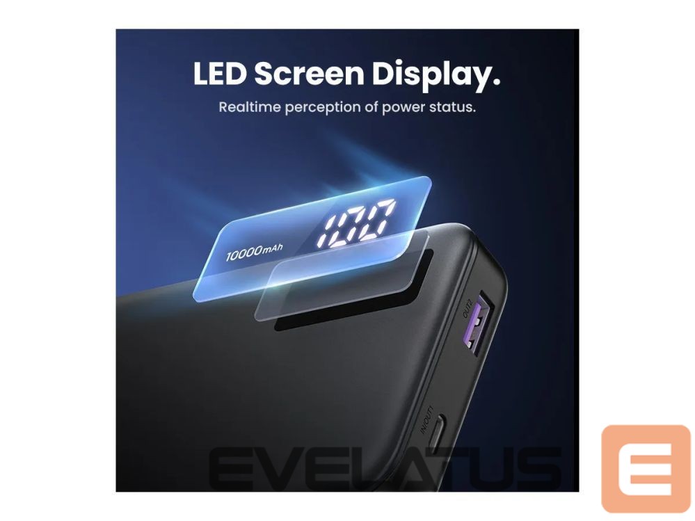 Juhtmeta laadija Ugreen UGREEN 10000mAh Two-way Fast Charging Powerbank Black Black