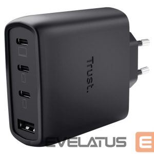 Laadijad ja juhtmed Trust  MOBILE CHARGER WALL MAXO 65W/4-PORT GAN BLACK 26067 
