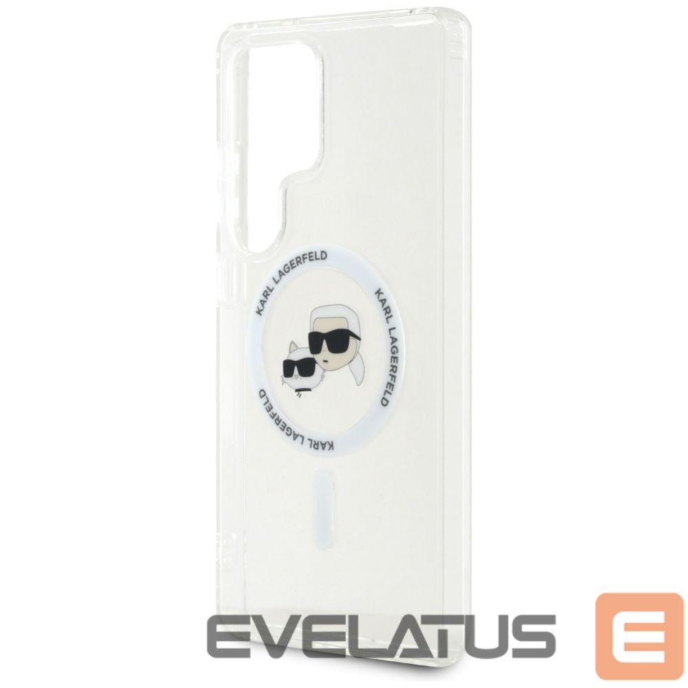 Muud kaubad Karl Lagerfeld Case Karl Lagerfeld Button Karl & Choupette Heads Printed Logo MagSafe Samsung Galaxy S25 Ultra white