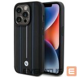 Muud kaubad BMW  BMW Leather Stamp Blue Line Case for iPhone 15 Pro Max - Black 