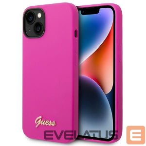 Muud kaubad Guess  Guess Silicone Vintage Gold Logo Case for iPhone 14 / 15 Plus - Fuchsia 
