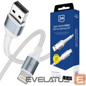 Muud kaubad 3MK  3mk Hyper Cable N-SERIES USB-A / Lightning 1m QC 3.0 5V/2.4A 12W - white 