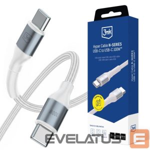 Muud kaubad 3MK  3mk Hyper Cable N-SERIES USB-C / USB-C 2m PD 3.0 QC 3.0 20V/5A 100W - white 