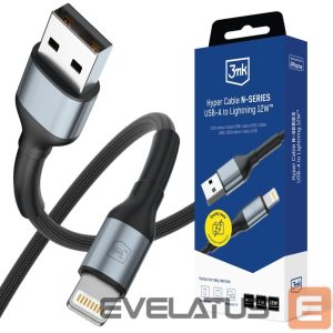 Muud kaubad 3MK  3mk Hyper Cable N-SERIES USB-A / Lightning 2m QC 3.0 5V/2.4A 12W - black 