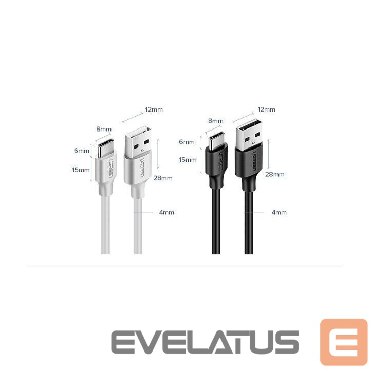 Kaabel Ugreen Ugreen US287 60116 USB-A / USB-C 2A cable 1m - black