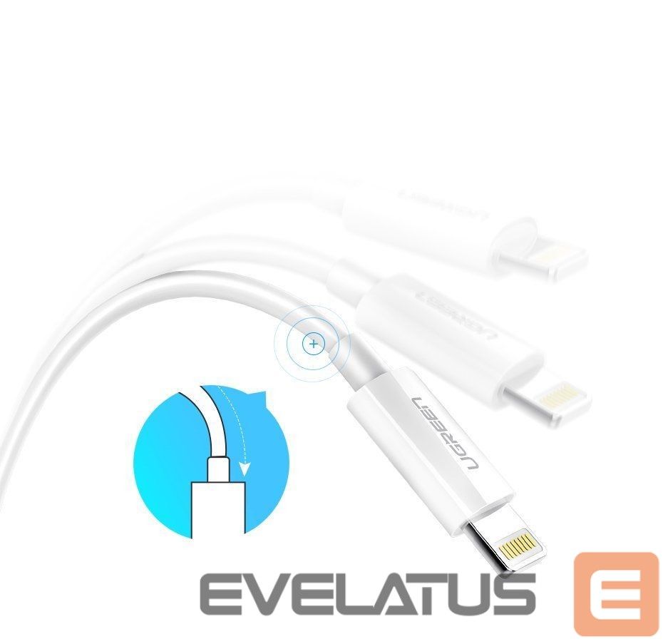 Kaabel Ugreen Ugreen US155 20728 USB-A / Lightning MFi 2.4A cable 1m - white
