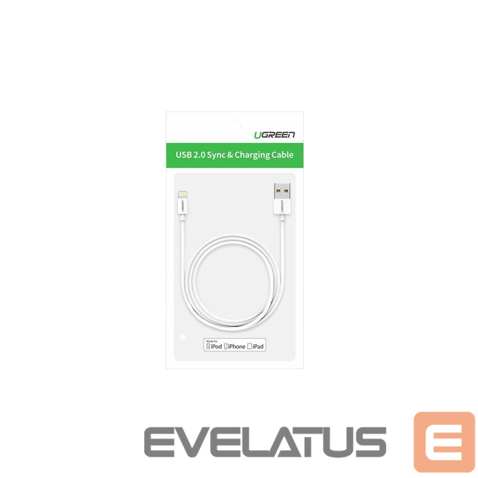 Kaabel Ugreen Ugreen US155 20728 USB-A / Lightning MFi 2.4A cable 1m - white