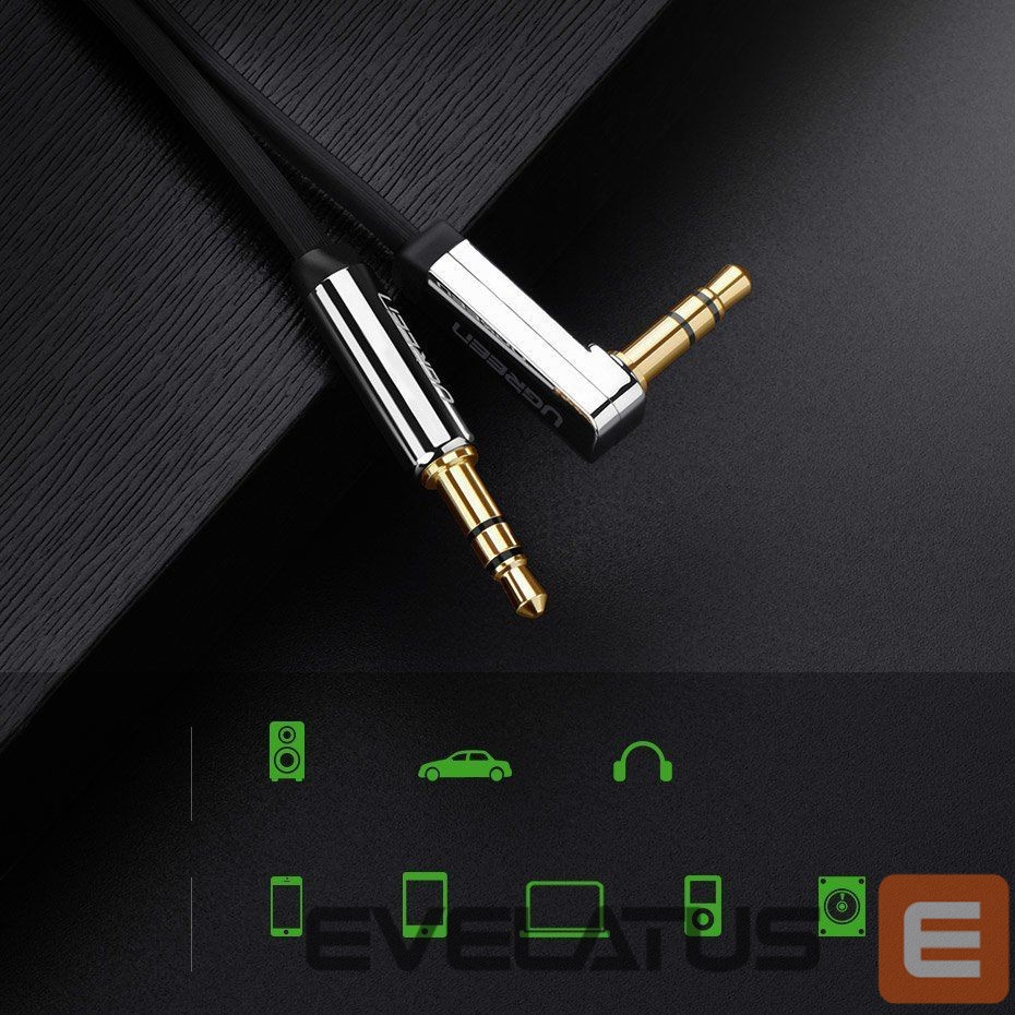 Kaabel Ugreen Ugreen flat cable audio cable AUX 3.5mm mini jack 1m silver (10597)