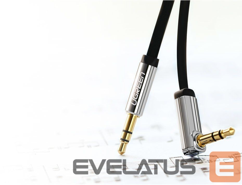 Kaabel Ugreen Ugreen flat cable AUX audio cable 3.5 mm mini jack 2m silver (10599)