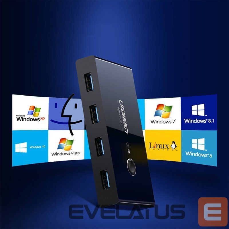 Adaptrid Ugreen Ugreen switch box HUB switch 4x USB 3.2 Gen 1 USB splitter for two computers black (US216 30768)