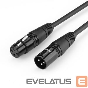 Kaabel Ugreen  Ugreen AV130 66717 audio XLR (female) - XLR (male) cable for microphone / amplifier 2m - black 