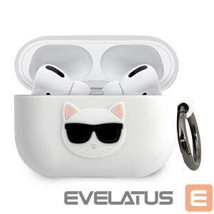 Tagakaaned Karl Lagerfeld  Karl Lagerfeld KLACAPSILCHWH AirPods Pro cover biały/white Silicone Choupette 